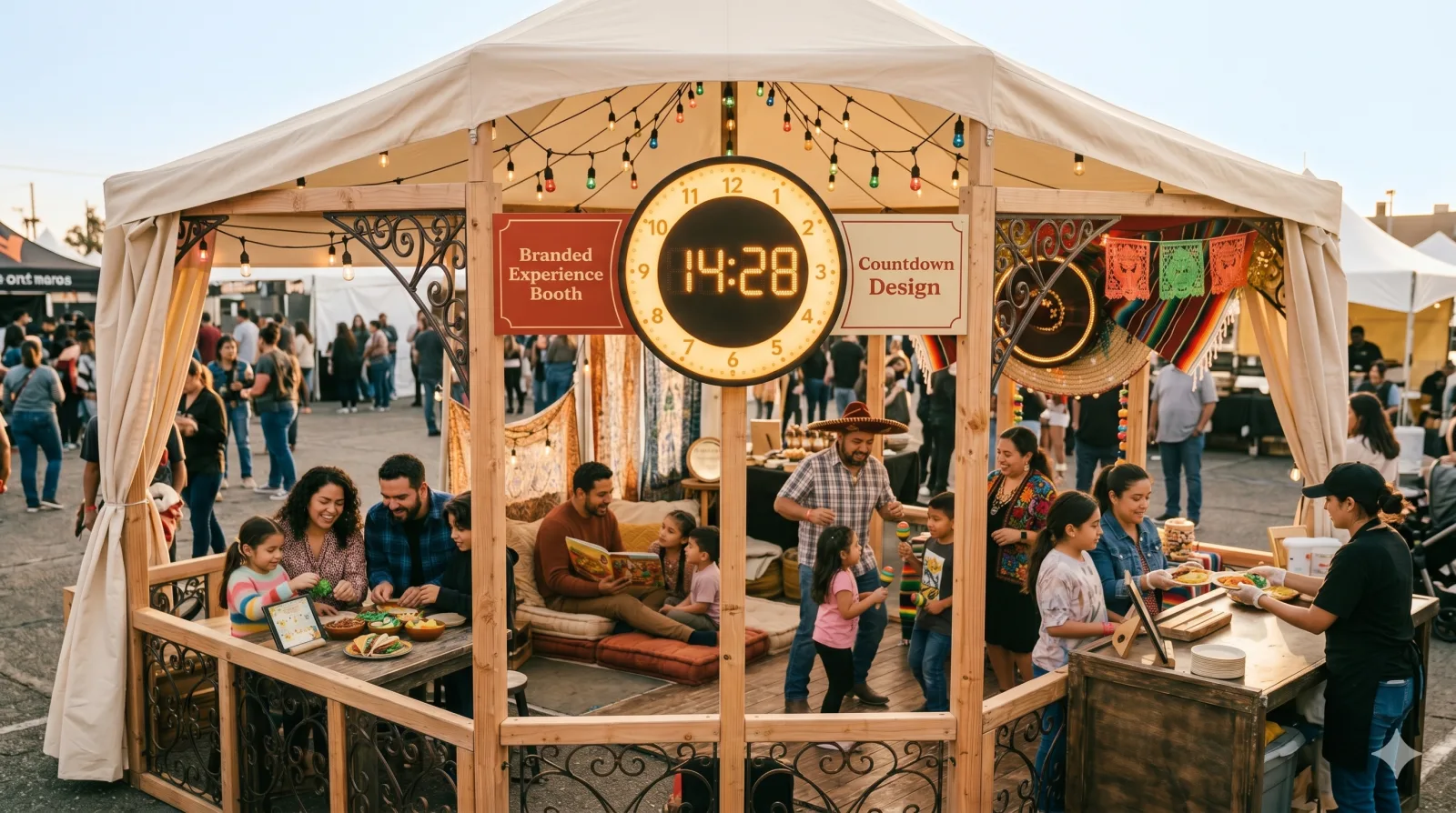 Walkthrough: full view of the Más Tiempo booth
